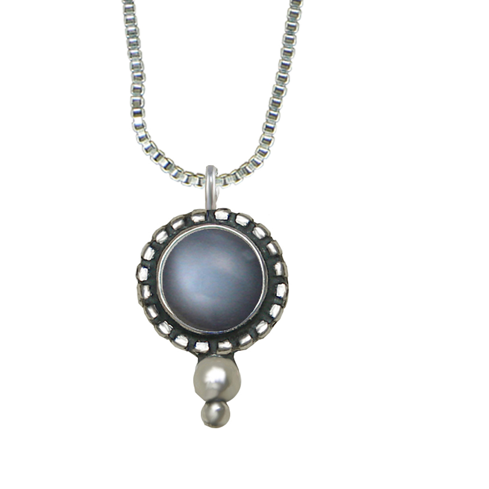 Sterling Silver Little Grey Moonstone Pendant Necklace
